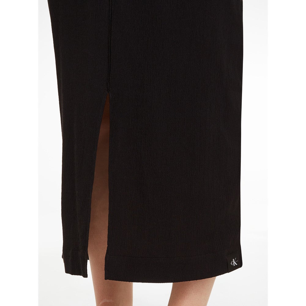 Crinkle midi skirt Zwart Crinkle midi skirt Zwart