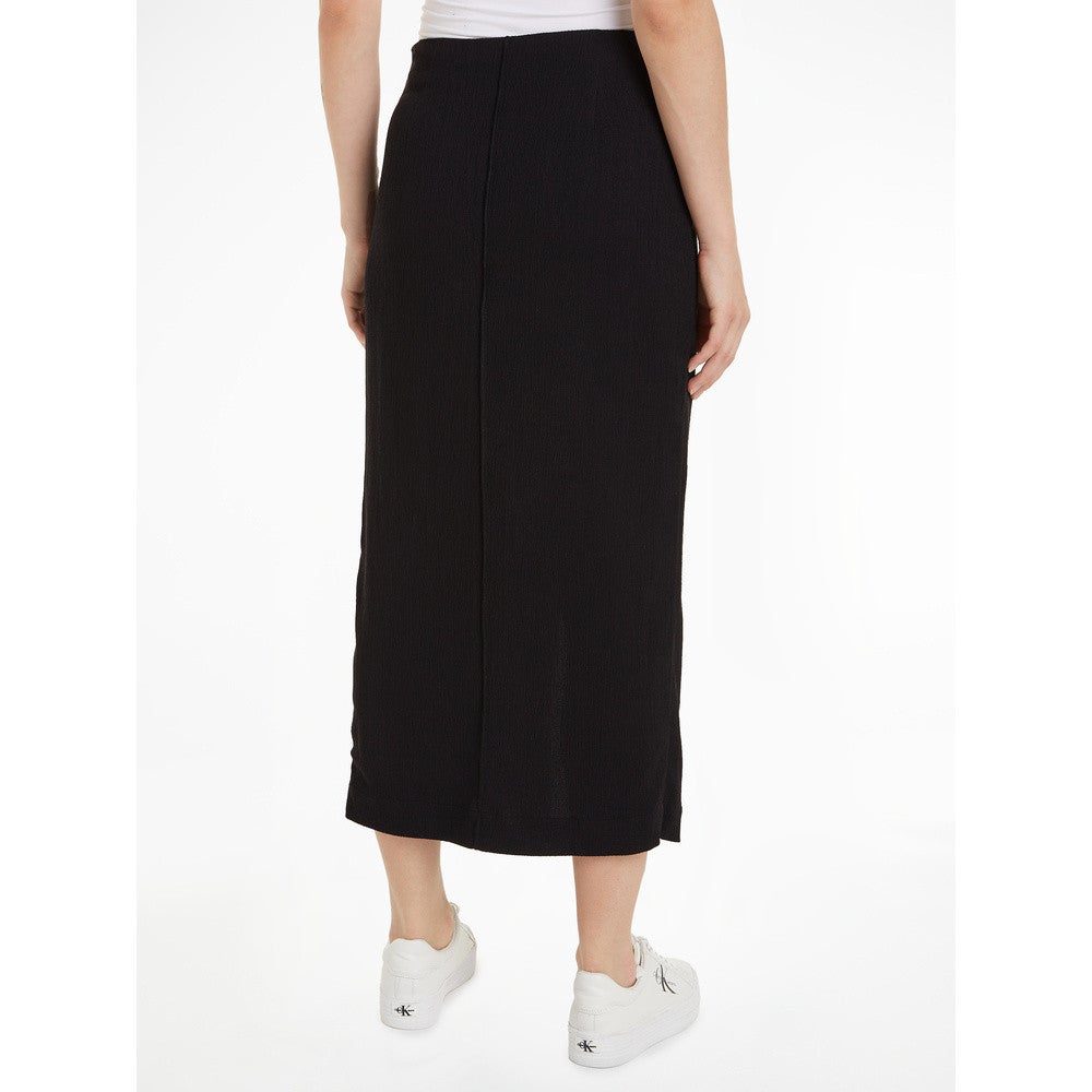Crinkle midi skirt Zwart Crinkle midi skirt Zwart