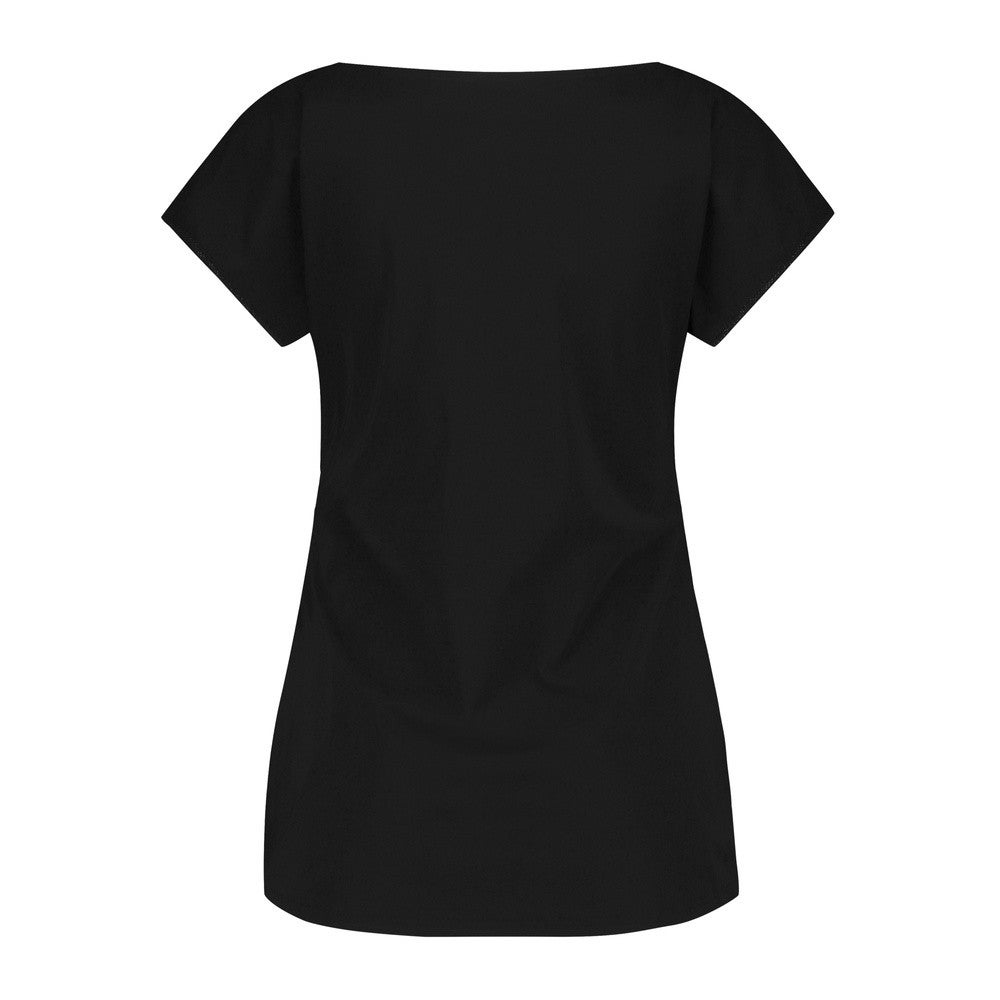 Top plooi all-over print zwart wit Zwart KL Top plooi all-over print zwart wit Zwart KL