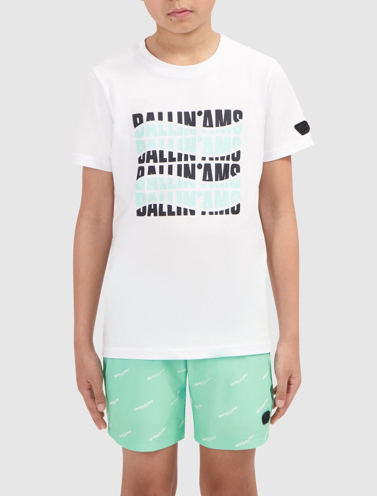 T-shirt with frontprint waves Wit KL T-shirt with frontprint waves Wit KL