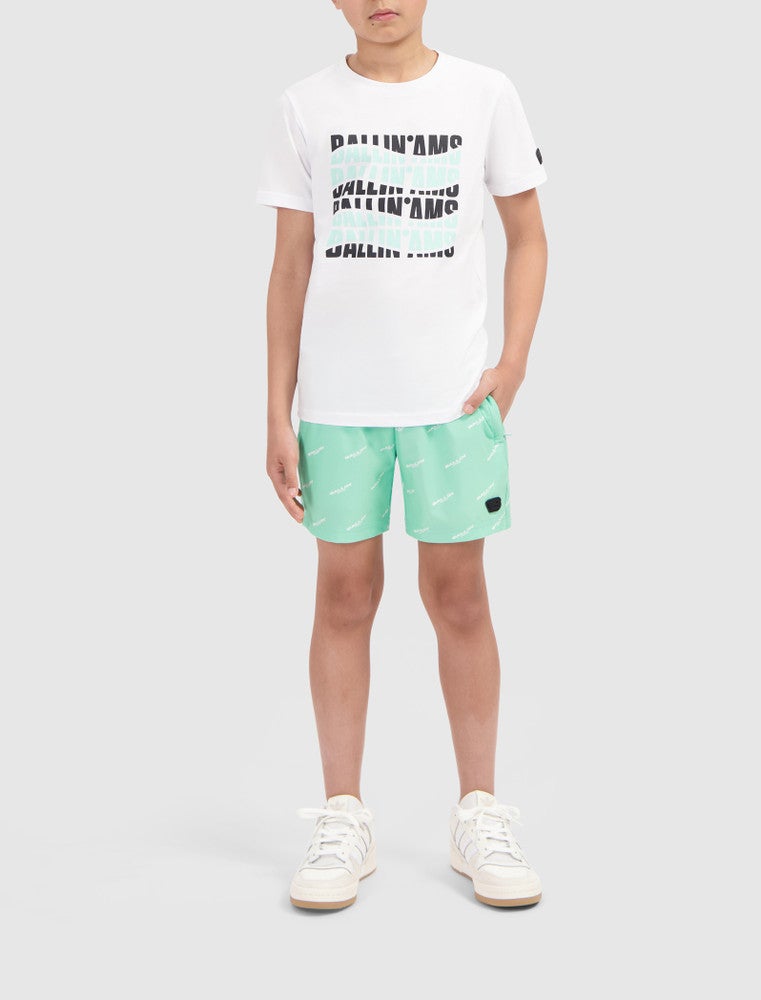 T-shirt with frontprint waves Wit KL T-shirt with frontprint waves Wit KL