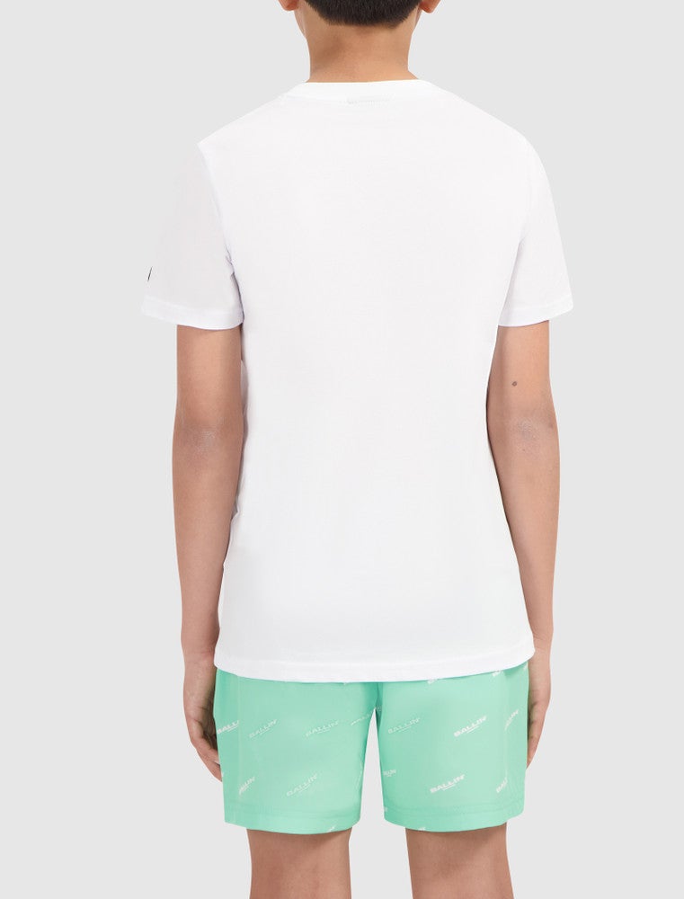 T-shirt with frontprint waves Wit KL T-shirt with frontprint waves Wit KL