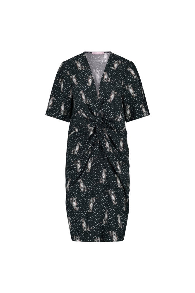 Lara dot panther dress Zwart 2 Lara dot panther dress Zwart 2