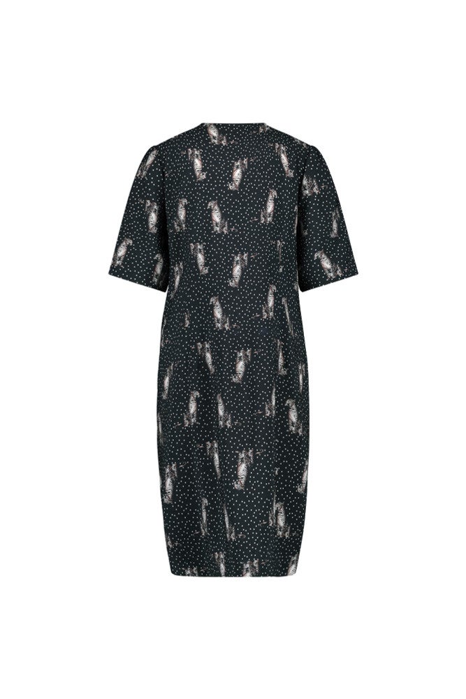 Lara dot panther dress Zwart 2 Lara dot panther dress Zwart 2