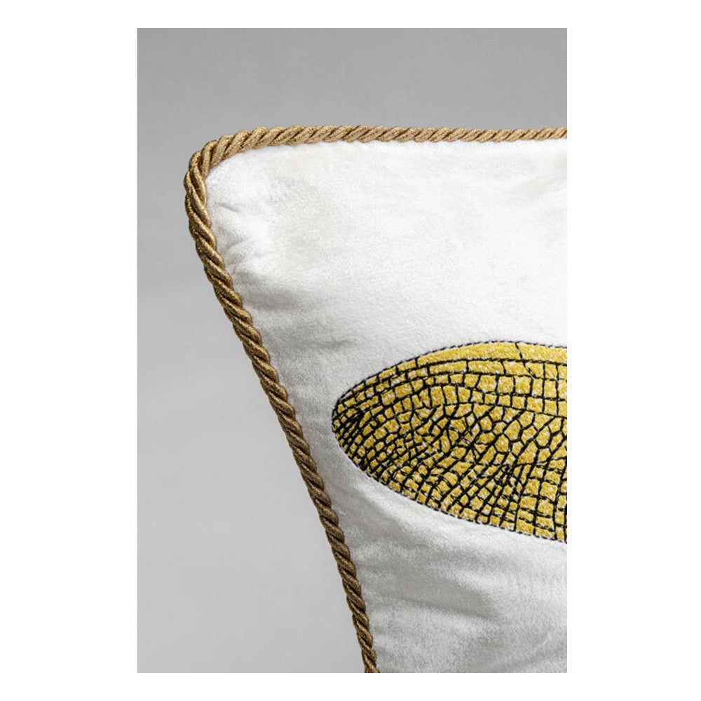 Cushion Glitter Dragonfly 40x40CM Wit KL Cushion Glitter Dragonfly 40x40CM Wit KL