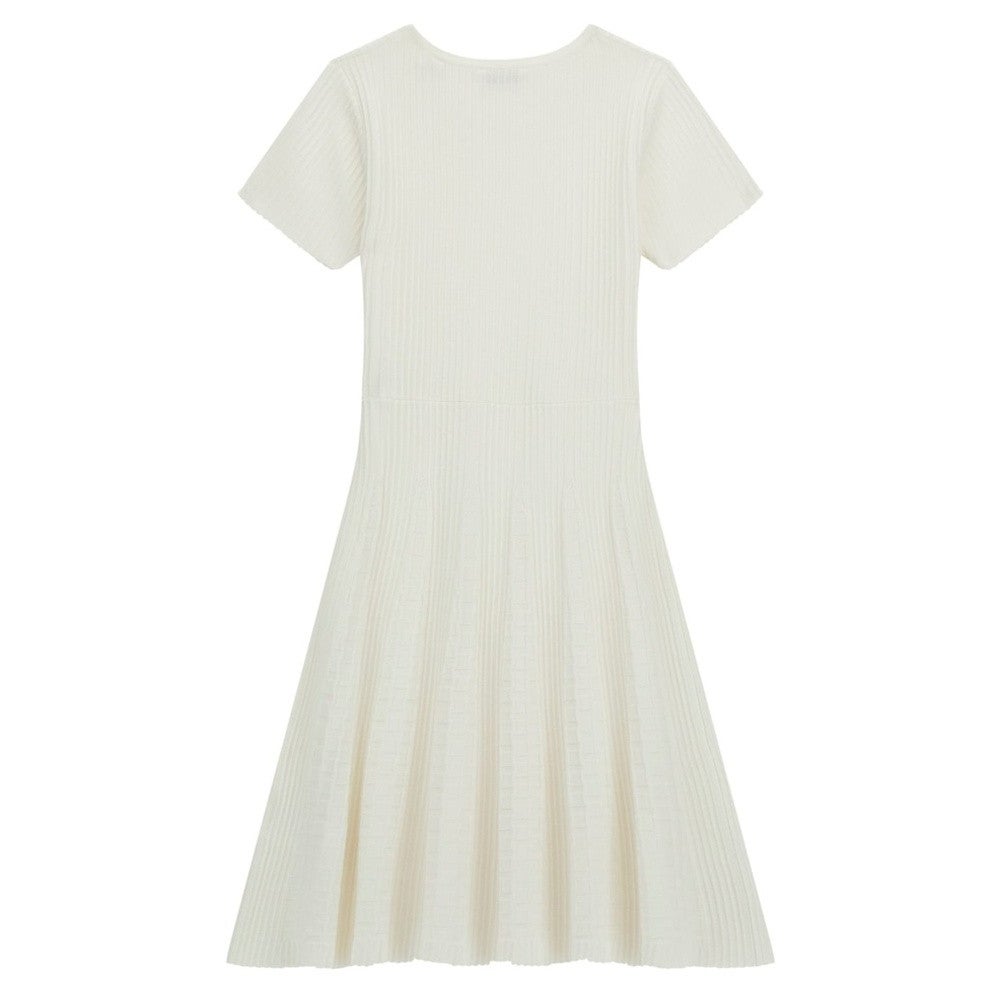 SHORTSLEEVE SWEATER DRESS Off White SHORTSLEEVE SWEATER DRESS Off White