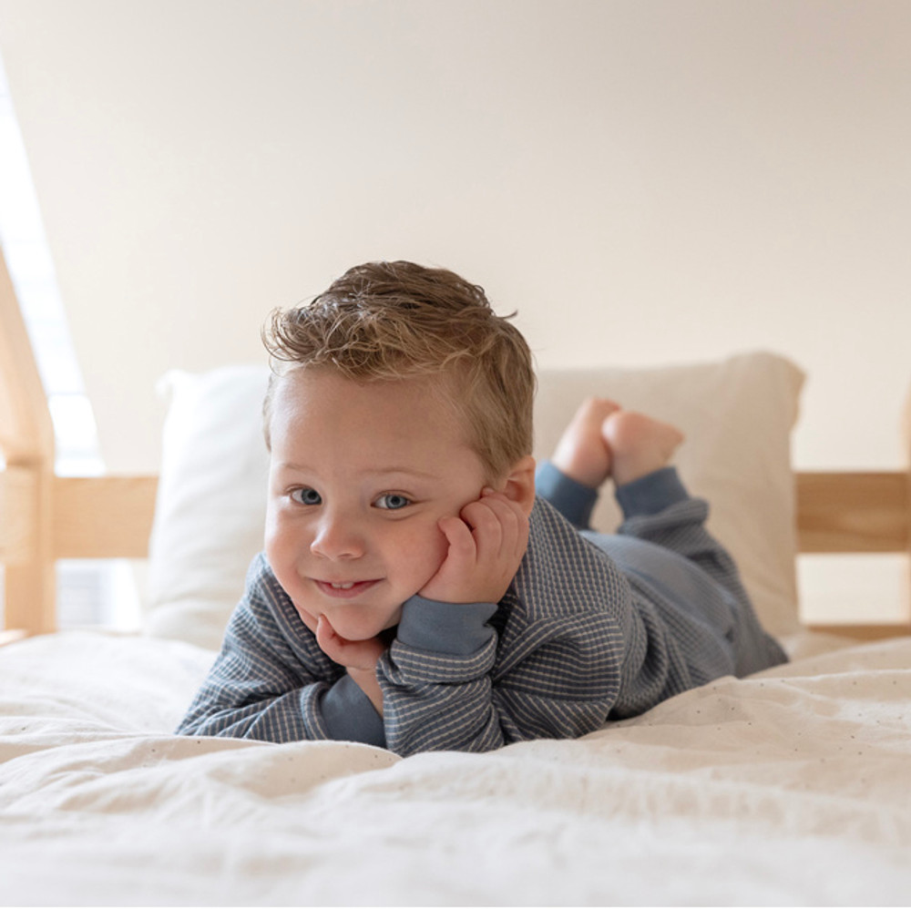 Pyjama Wafel Basic ijsblauw Blauw Pyjama Wafel Basic ijsblauw Blauw