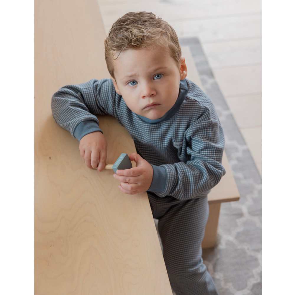 Pyjama Wafel Basic ijsblauw Blauw Pyjama Wafel Basic ijsblauw Blauw