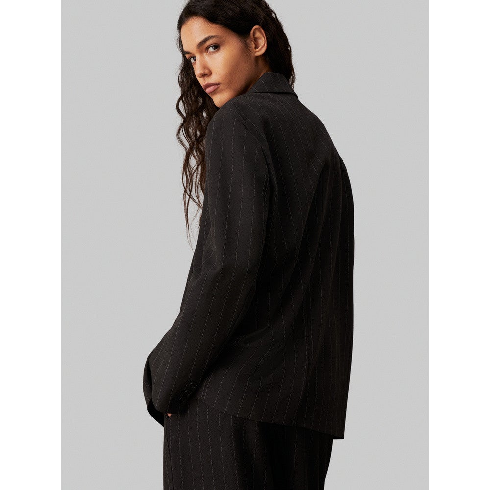 Soft Crepe Pinstripe Blazer Zwart KL Soft Crepe Pinstripe Blazer Zwart KL