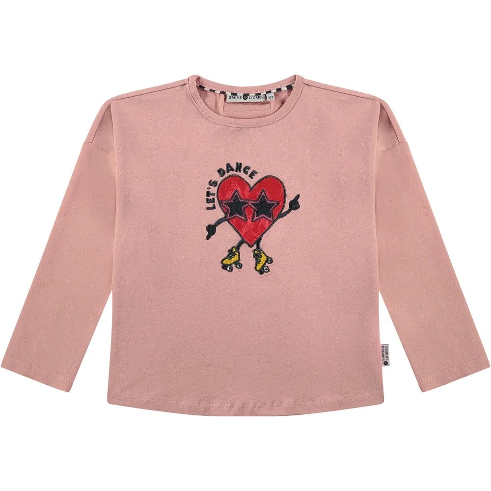 girls t-shirt longsleeve dance hearts Roze girls t-shirt longsleeve dance hearts Roze