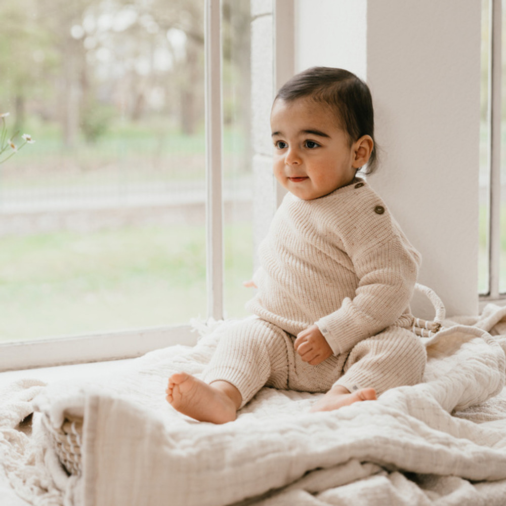 baby pants melange Beige baby pants melange Beige