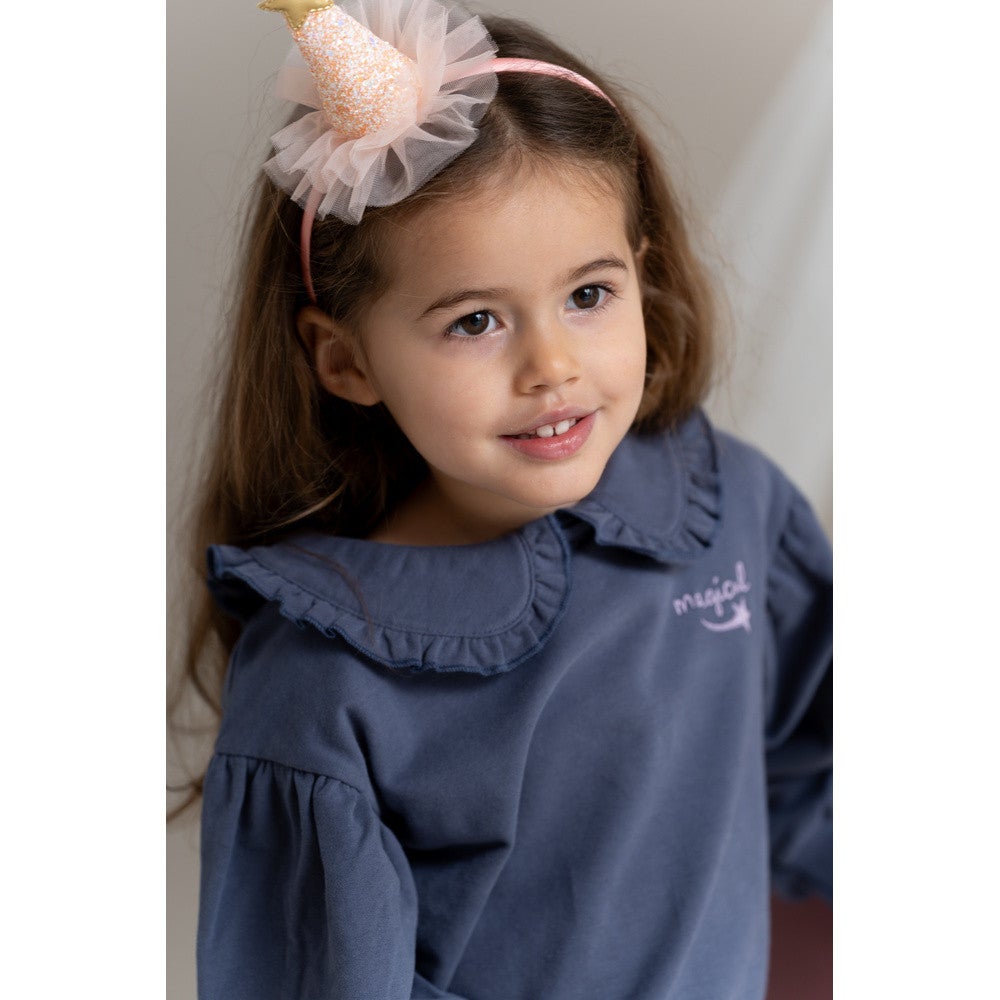 Balloon Collar Sweater Donker Blauw Balloon Collar Sweater Donker Blauw