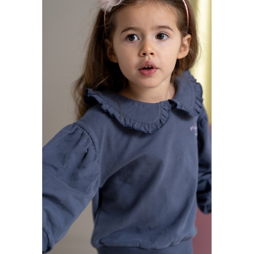 Balloon Collar Sweater Donker Blauw Balloon Collar Sweater Donker Blauw