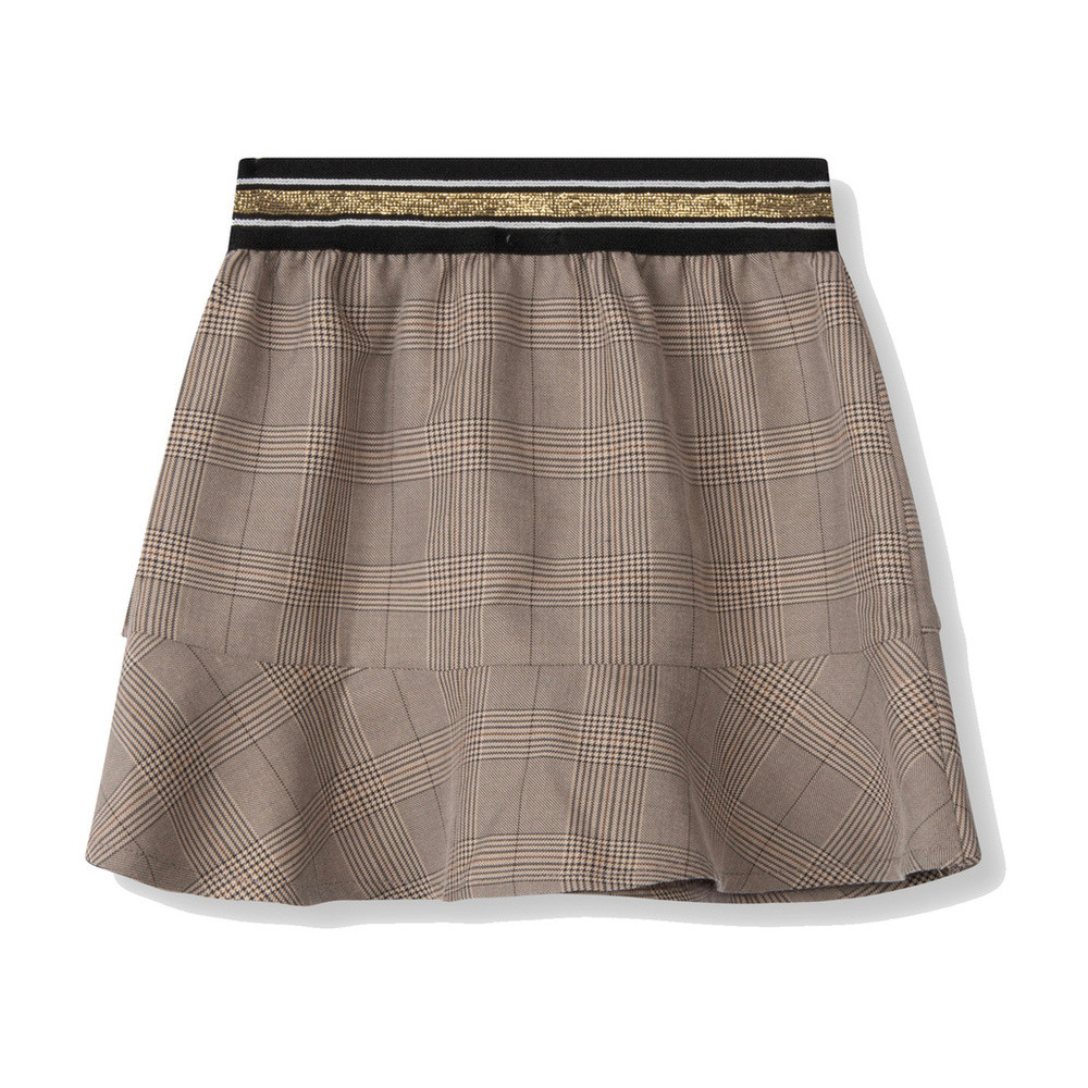 Kids woven check ruffle skirt Camel Kids woven check ruffle skirt Camel