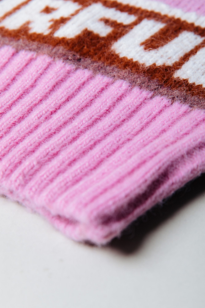 Ximenia CR Intarsia Knitted Sweater Roze Ximenia CR Intarsia Knitted Sweater Roze