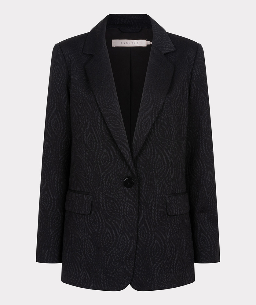 Blazer jacquard stretch Zwart 1 Blazer jacquard stretch Zwart 1