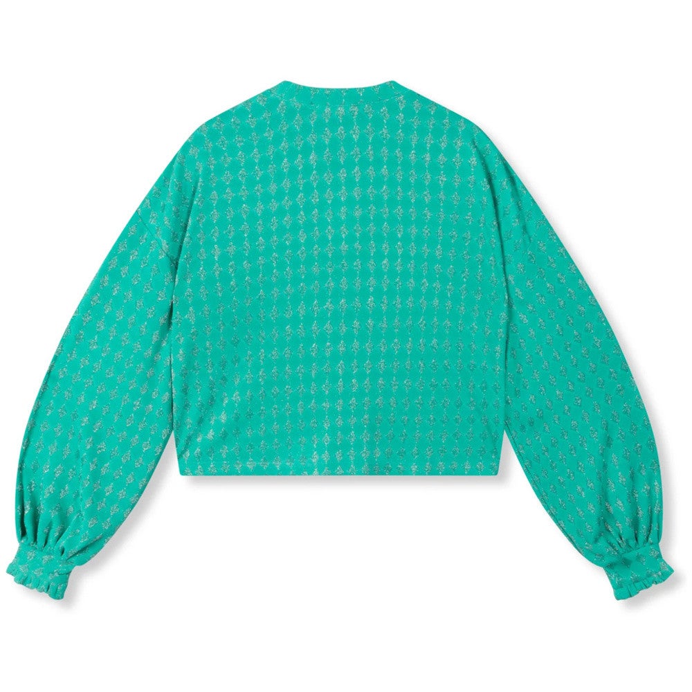 Ladies Knitted Glitter Blouse MIJKE Groen Ladies Knitted Glitter Blouse MIJKE Groen