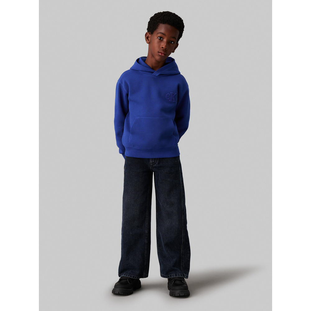 Bonded Pique Towel Mono Hoodie Blauw Bonded Pique Towel Mono Hoodie Blauw