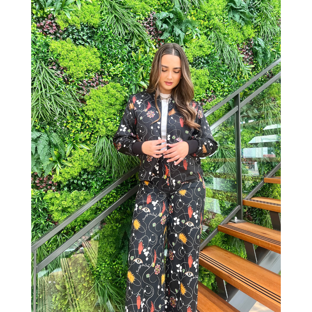 Eleni Wide Leg Pyjama Pant Zwart 1 Eleni Wide Leg Pyjama Pant Zwart 1