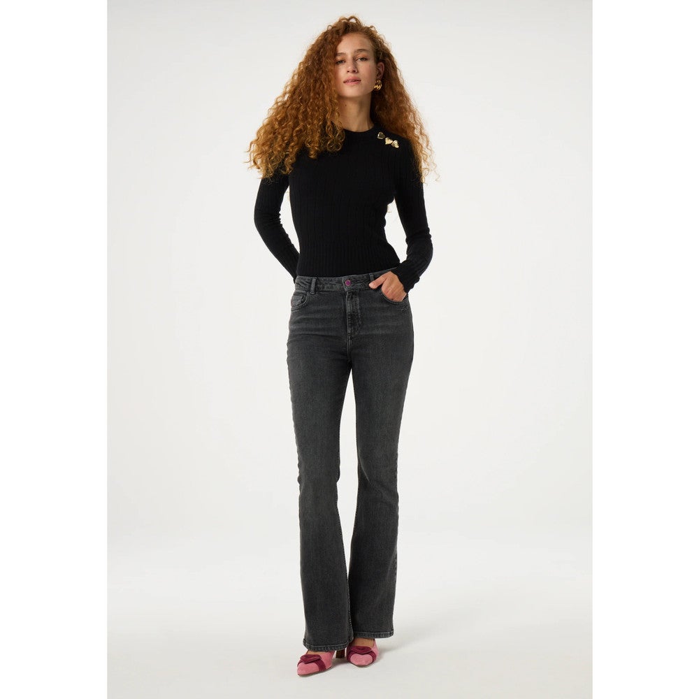 Eva Flare Jeans Antraciet Eva Flare Jeans Antraciet