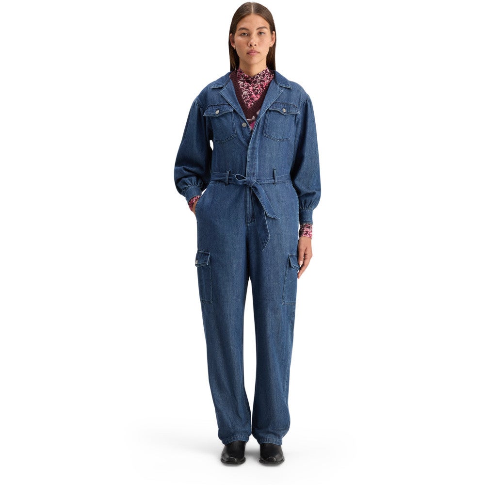 Lightweight Denim Jumpsuit In Blauw Lightweight Denim Jumpsuit In Blauw