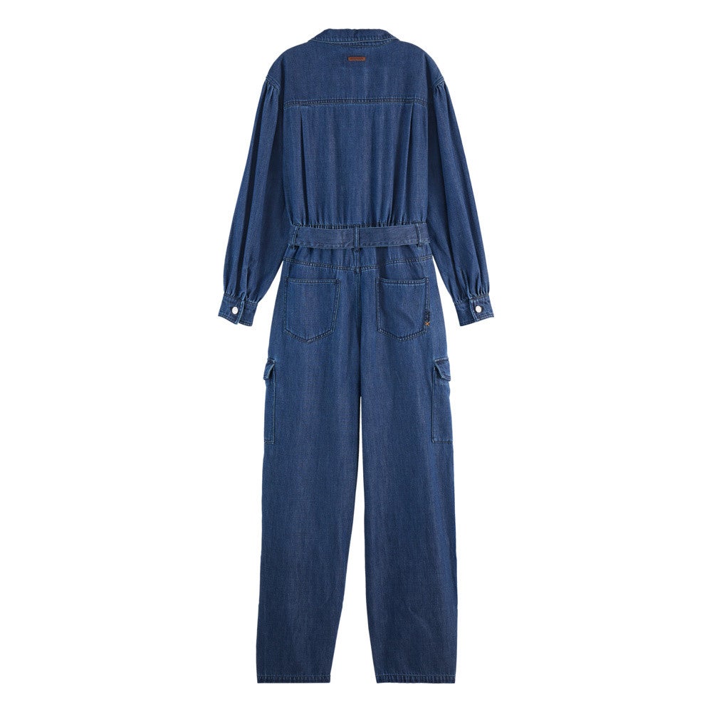 Lightweight Denim Jumpsuit In Blauw Lightweight Denim Jumpsuit In Blauw