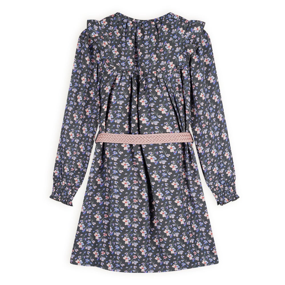 Maan AOP Watercolor dress with belt Grijs Maan AOP Watercolor dress with belt Grijs