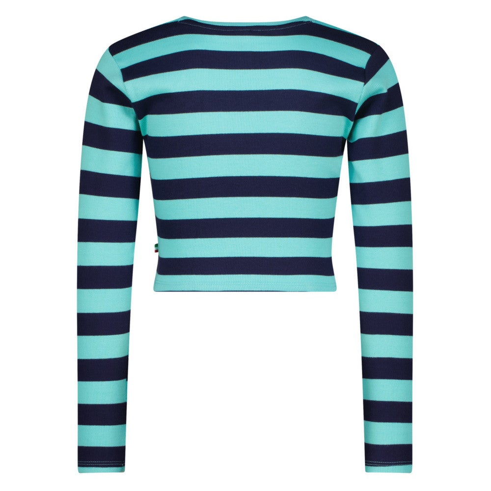 G-Basic-crop rib stripe longsleeve Blauw G-Basic-crop rib stripe longsleeve Blauw