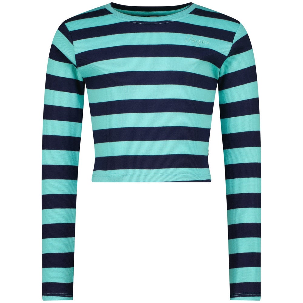 G-Basic-crop rib stripe longsleeve Blauw G-Basic-crop rib stripe longsleeve Blauw