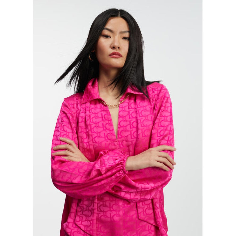 Blouse Met Striksjaal Roze Blouse Met Striksjaal Roze