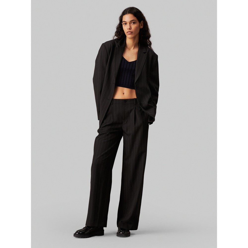 Soft Crepe Pinstripe Pant Zwart KL Soft Crepe Pinstripe Pant Zwart KL