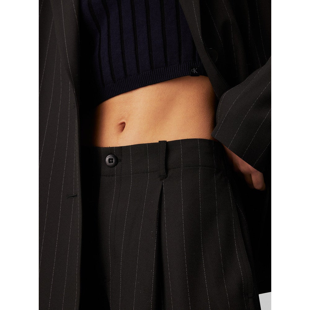 Soft Crepe Pinstripe Pant Zwart KL Soft Crepe Pinstripe Pant Zwart KL