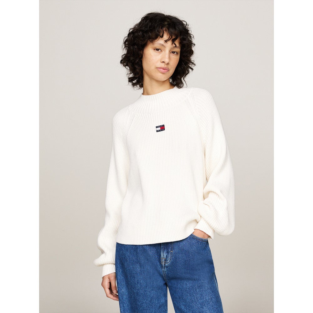 TJW Badge Mockneck Sweater Ecru TJW Badge Mockneck Sweater Ecru