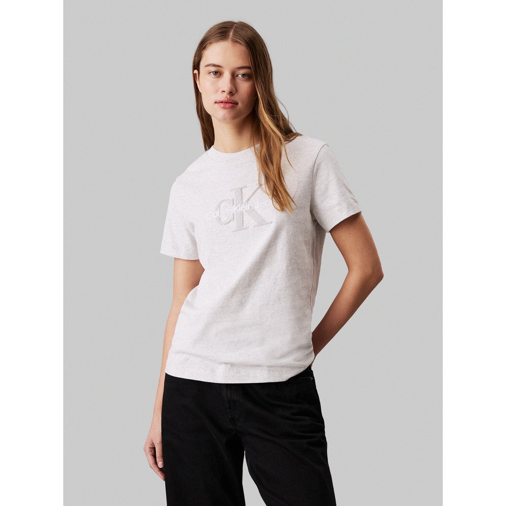 Chenille monologo Regular Tee Grijs KL Chenille monologo Regular Tee Grijs KL