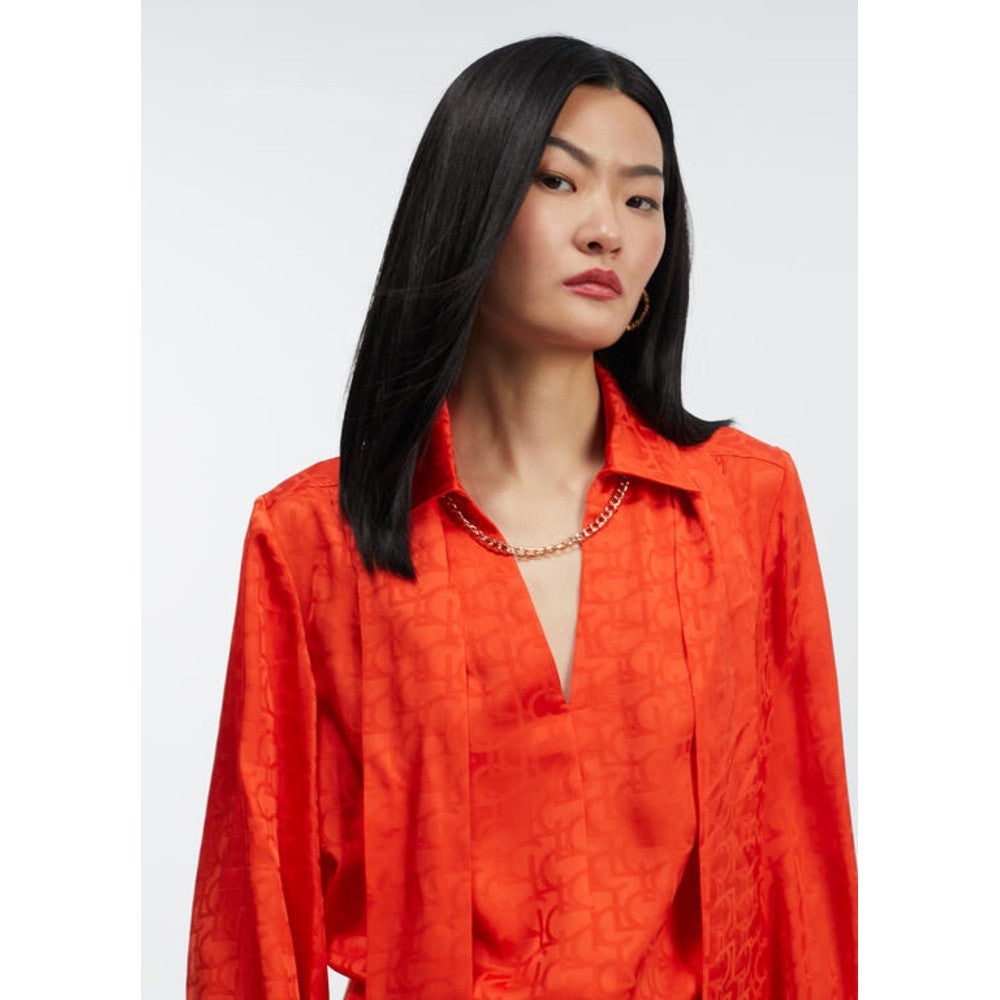 Blouse Met Striksjaal Oranje Blouse Met Striksjaal Oranje