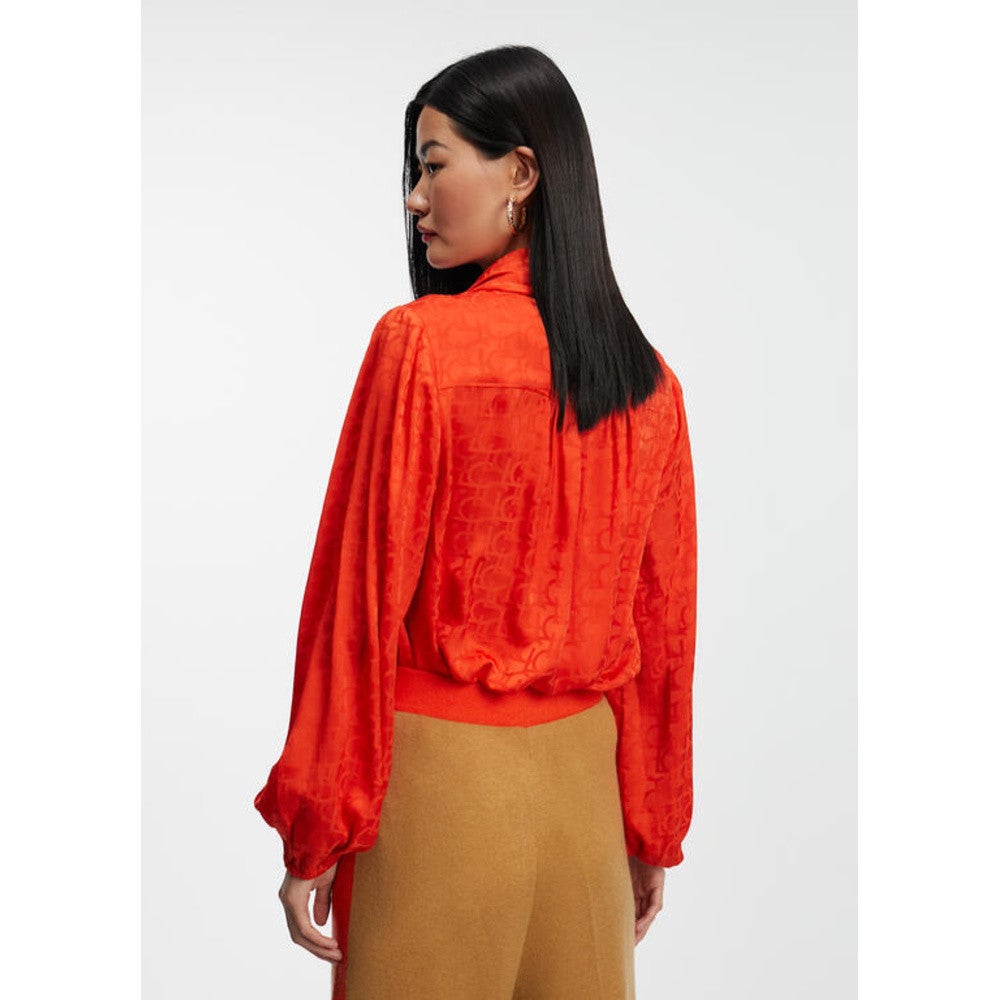 Blouse Met Striksjaal Oranje Blouse Met Striksjaal Oranje