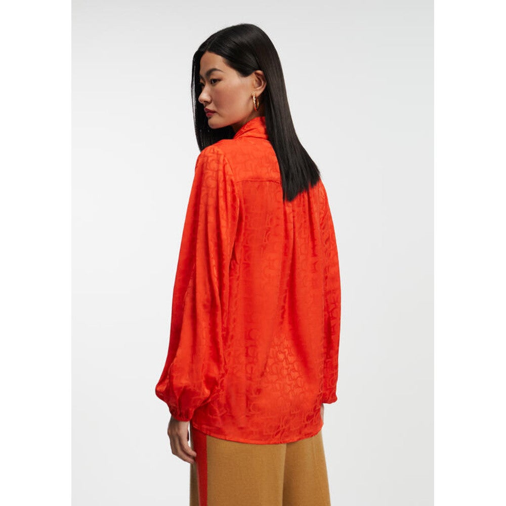 Blouse Met Striksjaal Oranje Blouse Met Striksjaal Oranje