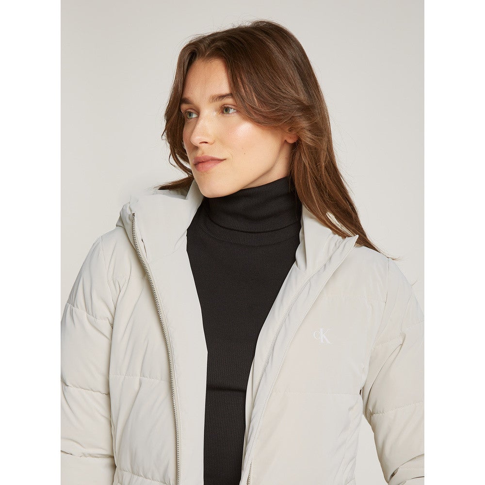 Soft Touch Long Fitted Puffer Beige KL Soft Touch Long Fitted Puffer Beige KL