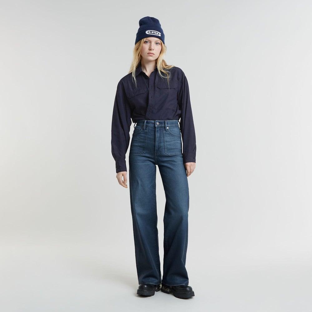 Deck 2.0 High Loose Patch Pocket Wmn Donker Blauw Deck 2.0 High Loose Patch Pocket Wmn Donker Blauw