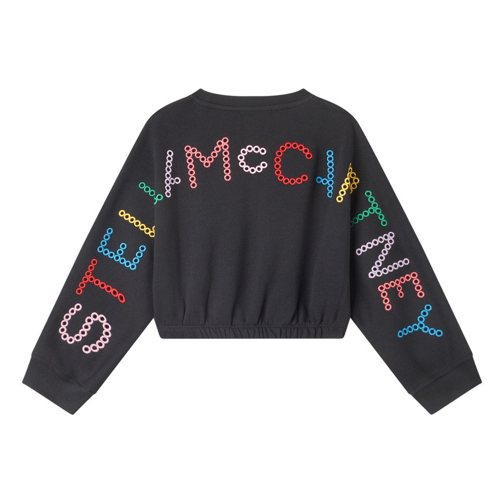 Sweatshirt Dotted Logo Backprint Zwart 1 Sweatshirt Dotted Logo Backprint Zwart 1