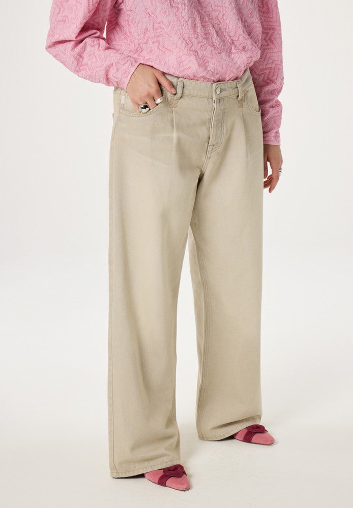 Lucy Wide Leg Jeans Beige Lucy Wide Leg Jeans Beige