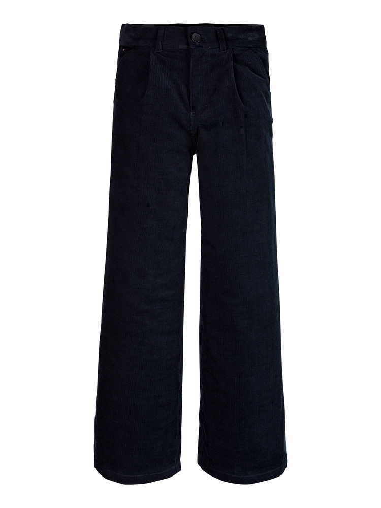 Fine Corduroy Wide Leg Pants Donker Blauw Fine Corduroy Wide Leg Pants Donker Blauw