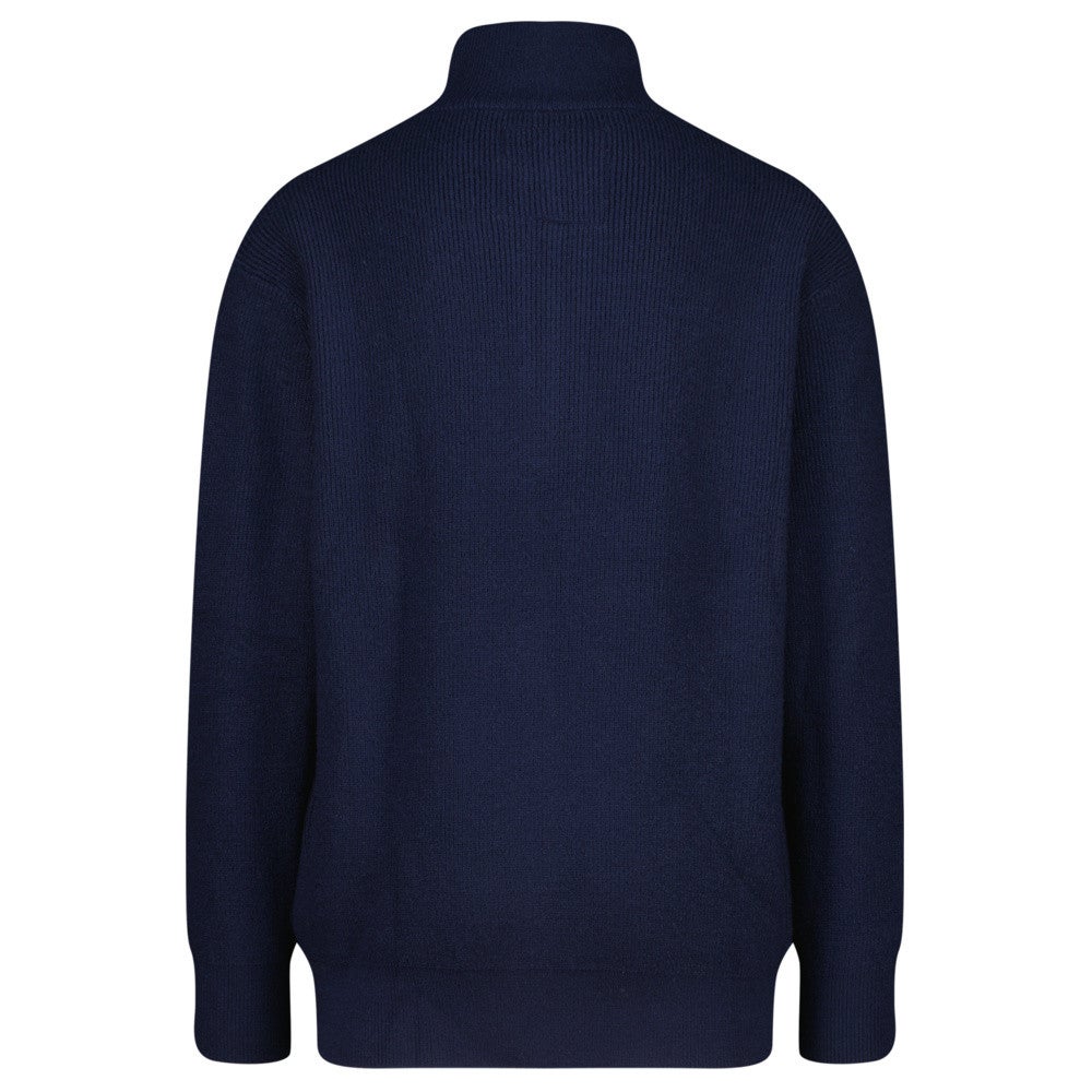 Knit Half Zip Sweater Blauw Knit Half Zip Sweater Blauw