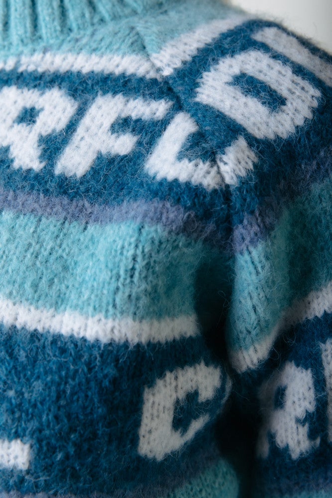 Ximenia CR Intarsia Knitted Sweater Licht Blauw Ximenia CR Intarsia Knitted Sweater Licht Blauw