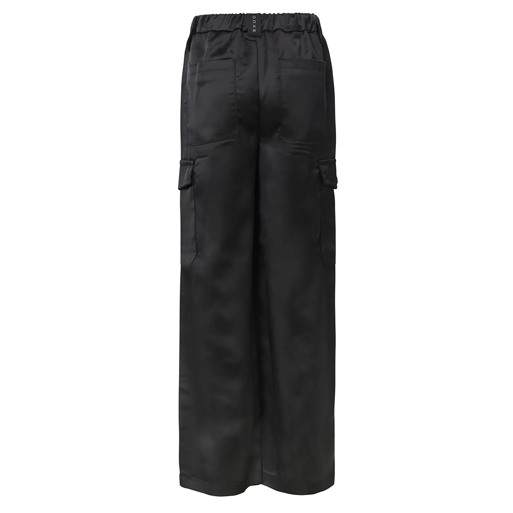 Satin cargo pants Zwart 1 Satin cargo pants Zwart 1