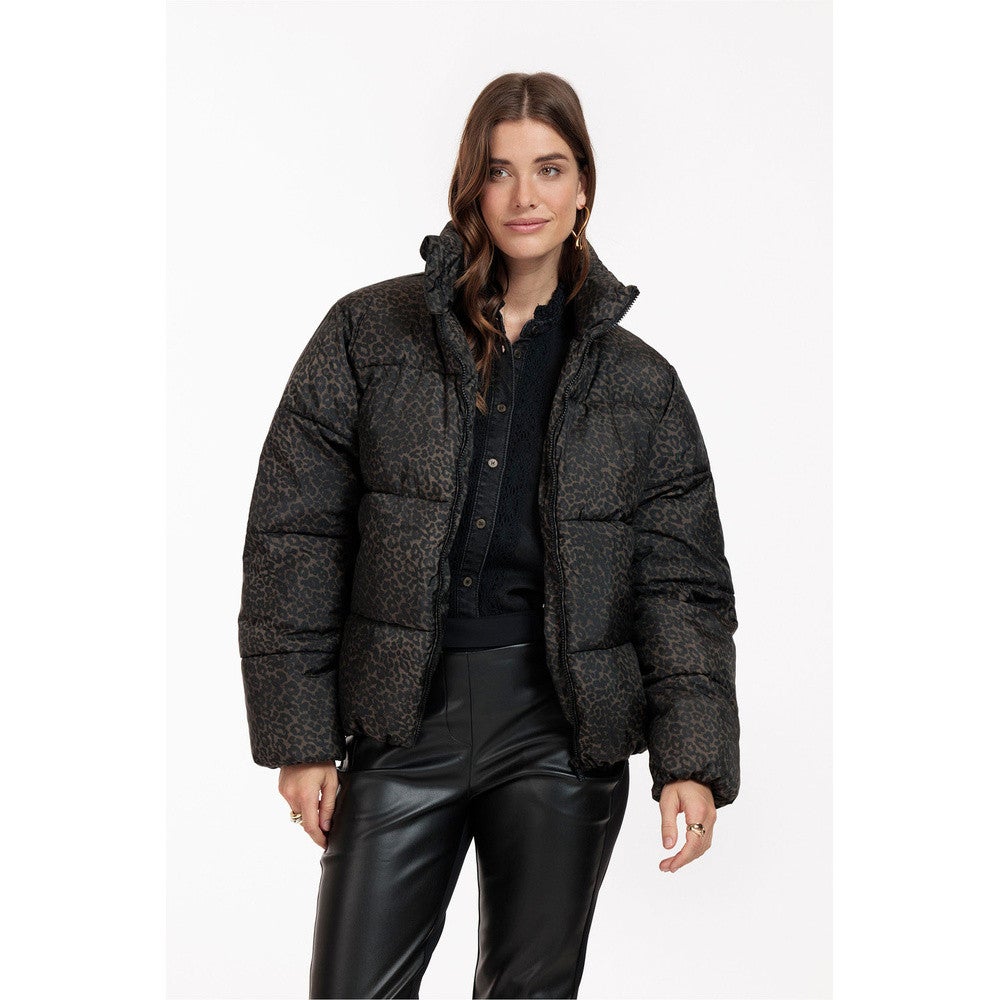 Tanner puffer leopard jacket Zwart 1 Tanner puffer leopard jacket Zwart 1