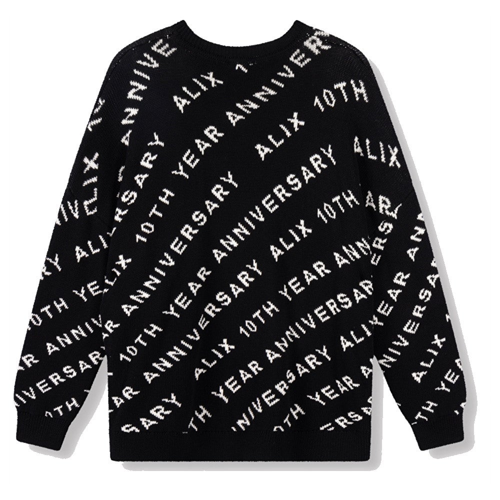 Ladies Knitted Text Pullover Zwart 1 Ladies Knitted Text Pullover Zwart 1