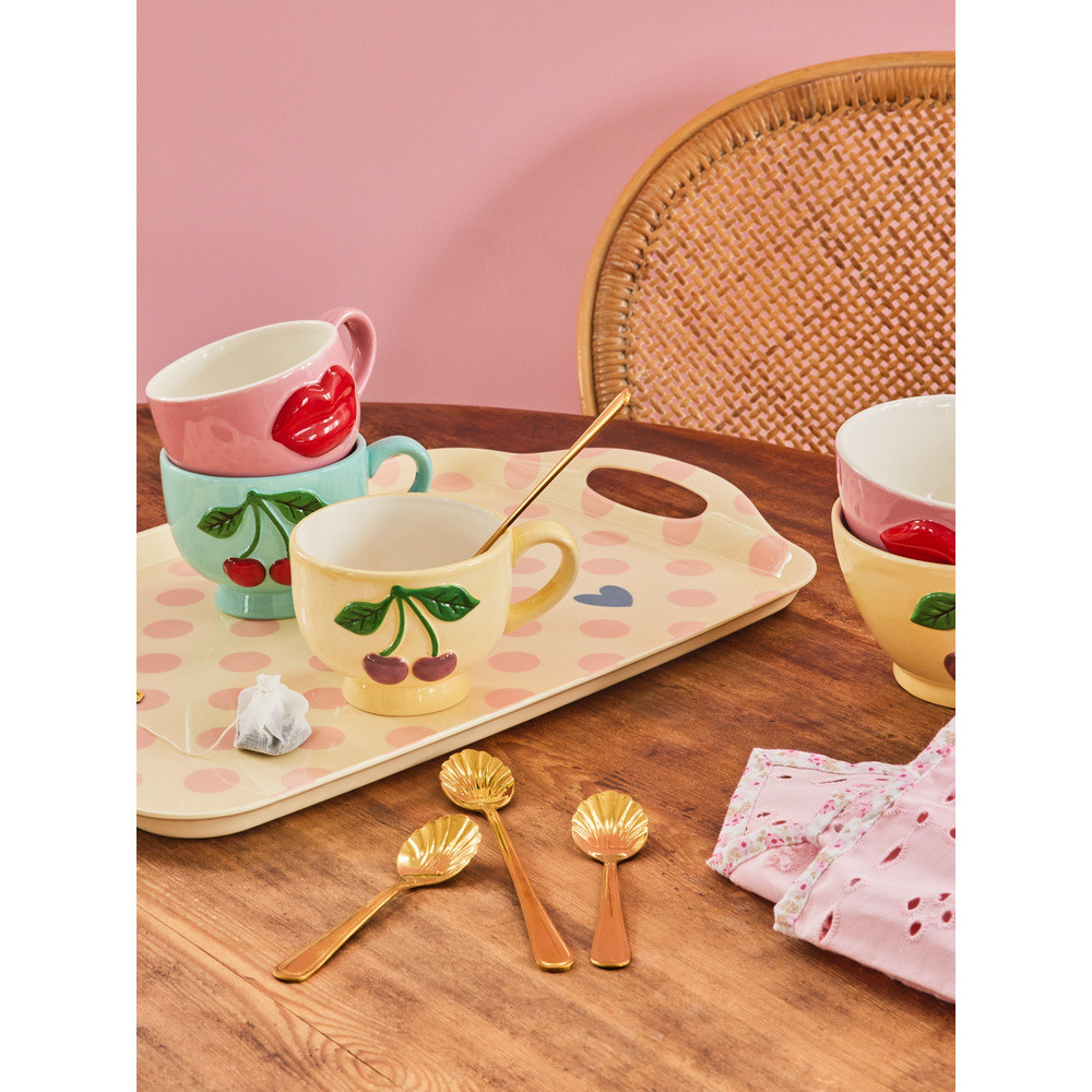 Melamine Dienblad Dots Print Beige Melamine Dienblad Dots Print Beige