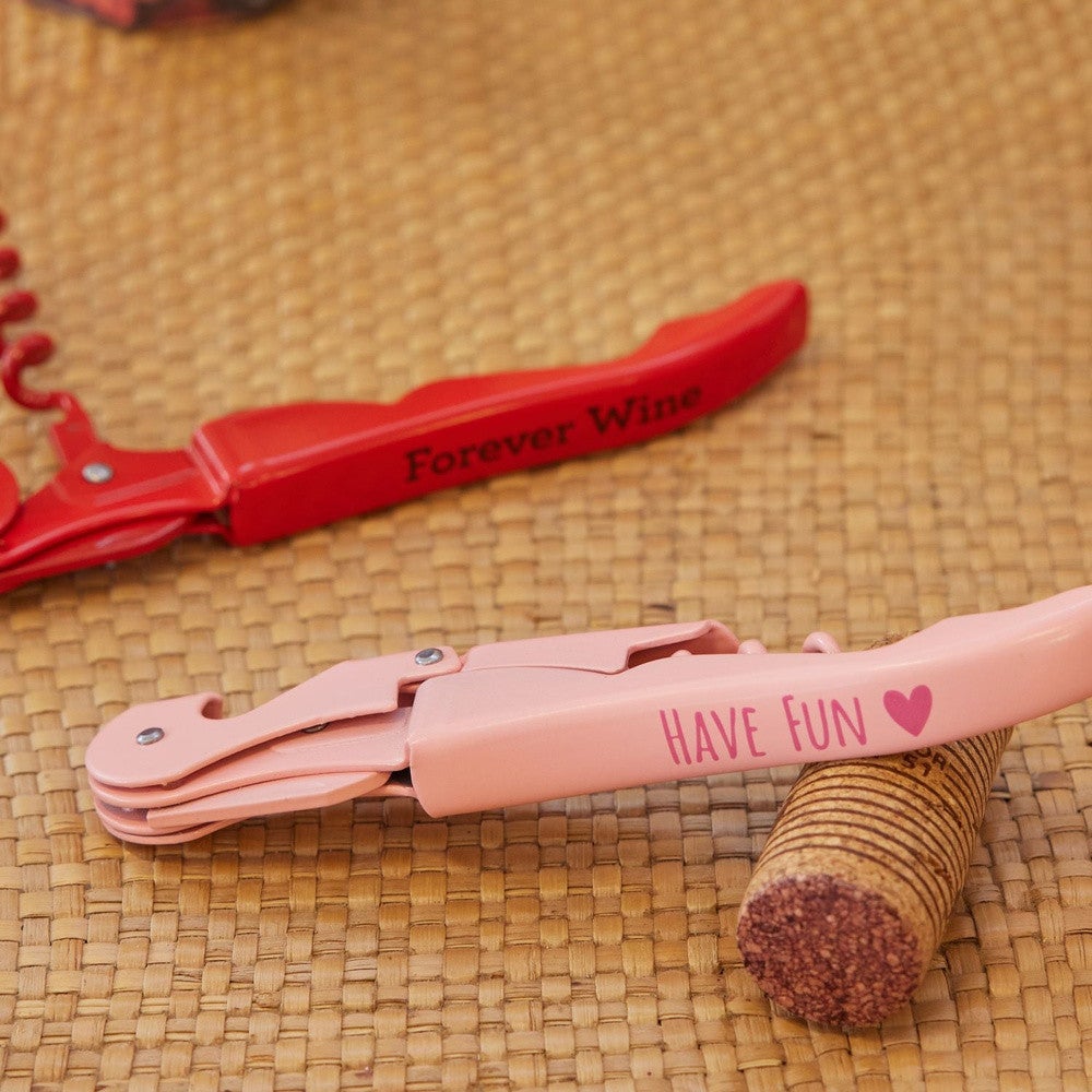 Metal Wine Opener Roze Metal Wine Opener Roze