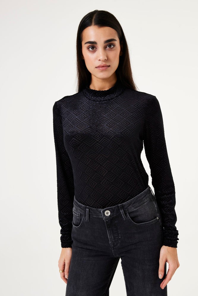 W40012 Ladies T-shirt ls Zwart 1 W40012 Ladies T-shirt ls Zwart 1